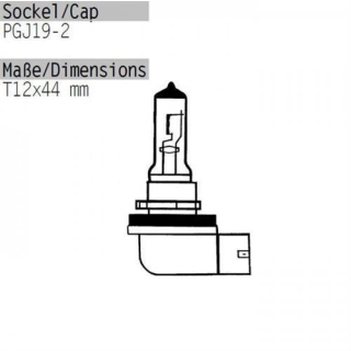 Hauptscheinwerferlampe 12V55W H11 PGJ19 2 Ø=12x44 mm E geprüft 039009