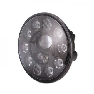 LED Scheinwerfereinsatz 7 Zoll schwarz Ø=176 mm Abblend Fern und Standlicht 10 Led s E geprüft 039210
