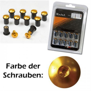 Windschutzscheiben Schrauben Set M5 elox gold Set à 10 Stück 043042