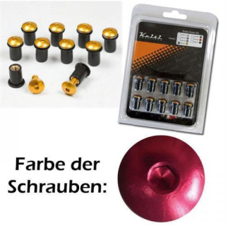 Windschutzscheiben Schrauben Set M5, eloxiert rot, Set à 10 Stück, 043044