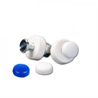 Nummernschildschrauben Set M6x20 1 Set= 6 Stück verzinkt mit Kappen 5 x weiß + 1 x blau 043046