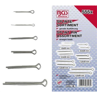 Splinte Sortiment 555 tlg. 6 Größen sortiert im Sortimentskasten 043069