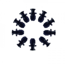 Spreizschrauben PVC 7 5 mm schw. 1 Set=10 Stück...