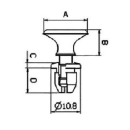 Spreizschrauben PVC 7 5 mm schw. 1 Set=10 Stück Maße: L: 16 mm X B: 7 65 mm Ø 8 mm 043079