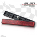 Reflektor "Slim", rechteckig, rot,Halteschraube M5 mit Arretierpunkt, Maße: 100 x 13 mm, E-geprüft, 044137