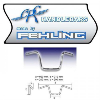 Lenker Ape Hanger AHHD 2 1 Zoll chrom B: 92 cm x T: 20 cm x H: 31 x B Mitte: 20 cm 045260