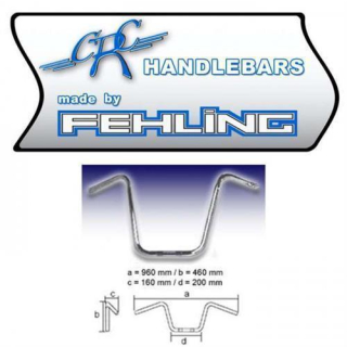 Lenker Ape Hanger AHHD 1 1 Zoll chrom Kerbe B: 96 cm x T: 16 cm x H: 46 x B Mitte: 20 cm 045271