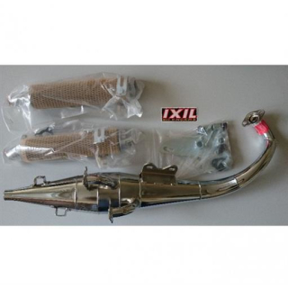 Auspuff IXIL Scooter Doppelrohr Chrom Carbon Suzuki Estilete Katana R Zillion 2322 C2 mit ABE 144222