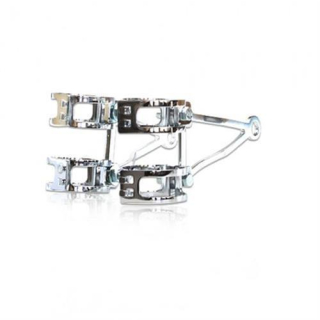 Lampenhalter Set Alu poliert 47 50 mm 4 verchromte Schellen 2 Halter 220894