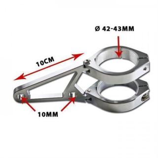 Lampenhalter Set CNC Alu chrom 42 43 mm 4 Alu chrom Schellen 2 Halter 220915