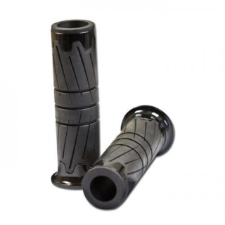 ABS/Gummi-Griffe "Glossy", glanzschw, 7/8"  22mm | schwarz125mm offen  253050-1