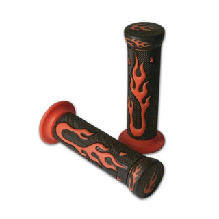 Griffe ATV Gummi "Flame", schw.-rot, geschl, 22mm , 253082  KTM / 250 EXC-F SIX DAYS / 250 EXC-F / 2021 / OFFROAD / ENDURO , 253082