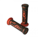 Griffe ATV Gummi "Flame", schw.-rot, geschl,...
