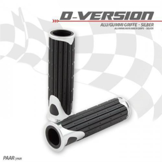 Alu Gummi Griffe D Version silber 7 8 22 mm Länge: 125 mm Ende offen 253090 AS