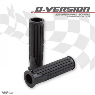 Alu Gummi Griffe D Version schwarz 7 8 22 mm Länge: 125 mm Ende offen 253090 BLK