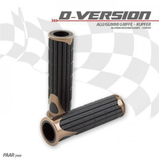 Alu Gummi Griffe D Version kupfer 7 8 22 mm Länge: 125 mm Ende offen 253090 COP