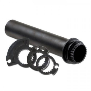 Gasgriff Drehhülse, Set mit 3 Zugscheiben, ABS, schwarz, Innendurchmesser 22mm, L=142 mm, 254093