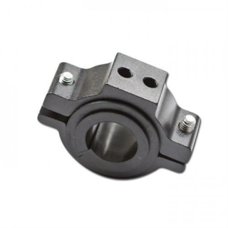 Halteschelle Universal schwarz Alu Ø 22 36mm 2x Bohrung M5 10mm Lochmitte bis Lochmitte 271090