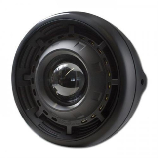 Ellipsoid Scheinwerfer 7 Angel Eye H3 12V55W mattschwarz M8 seitlich E geprüft 271194