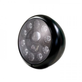 LED Scheinwerfer 7 HD Style mattschwarz 10 LED s Refl. schw. Befest. unten M12 E gepr. 271199