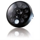 LED Scheinwerfer 7 British Style mattschwarz 10 LED s Reflektor schwarz M8 seitlich E gepr. 271201