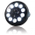 LED Scheinwerfer 7 British Style mattschwarz 10 LED s Reflektor schwarz M8 seitlich E gepr. 271201