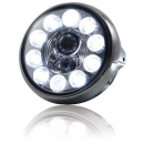 LED Scheinwerfer 7 British Style chrom 10 LED s Reflektor...