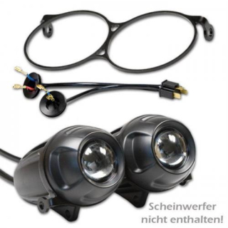 Halterahmen für 2 Elipsoid Scheinwerfer+ Kabelbaum Alu schwarz 271279