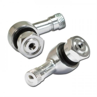Aluminiumventil 90° abgewinkelt silber eloxiert VPE = 2 Stück Ø 11 3mm mit Kappe 276085