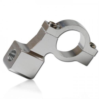 CNC Spiegelschelle silber 10 mm Rechtsgewinde CNC Aluminium 2 teilig für 7 8 Zoll 22 mm 282308