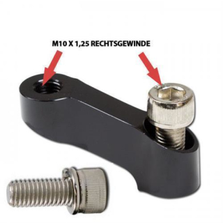 Spiegelarmverlängerung M10 x 1 25 Rechtgewinde + 1 x M10 R + 1 x M10 L Schraube schwarz VPE=1 Set 282313