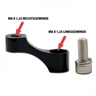 Spiegelarmverlängerung Lenkerausleger M8 x 1 25 mm Linksgewinde schwarz VPE=1 Stück 282324