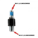 Anschluss M10 x 1 25 Linksgewinde schwarz im Spiegel M8 x...