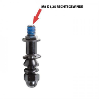 Anschluss HD M8 R x 1 25 Rechtsgewinde schwarz im Spiegel M8 x 1 25mm 282352