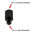 Spiegeladapter M10 x 1.25 mm Rechtsgewinde in M8 x 1.25...