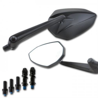 Spiegel Rückspiegel Storm Alu schwarz Paar Adapter 2 x M10 R + 1 x M10 L+ HD E geprüft 282689