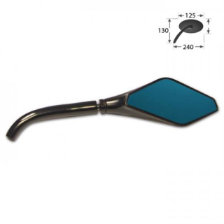 Spiegel Rückspiegel schwarz rechts blaues Glas Alu 1 x M10 R + 1 x M10 L im Spiegel 5 16 18 282956