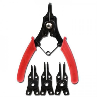 Sprengringzangen-Sortiment, 5-tlg., L: 160 mm, 1 Zange mit 4 auswechselbaren Köpfen, 283128