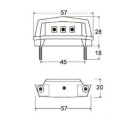 SMD Kennzeichenbeleuchtung Flat schwarz ABS 3 SMD s B 59 x H 20 x T 29mm Kabel 400mm E gepr. 284143