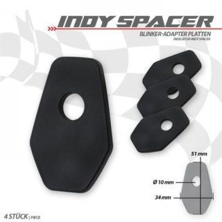 Indy Spacer Blinker schwarz Stahl Suzuki GSX S1000 15 Paar VPE 4 Stck. Maße: L 50 x 34 mm 284177