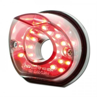 LED-Rücklicht "Pipe", schwarz, ohne KZB, getönt, Maße: B 54 x H 42 mm, E-geprüft, 284313