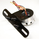 LED Rücklicht CNC mit Halter getönt mit KZB Gehäuse in silber Ø=70 mm E geprüft 284332