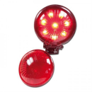 LED Rücklicht Bates Style schwarz Ø=57 mm 1 x get. 1x Glas rot Befestigung unten E gepr. 284371