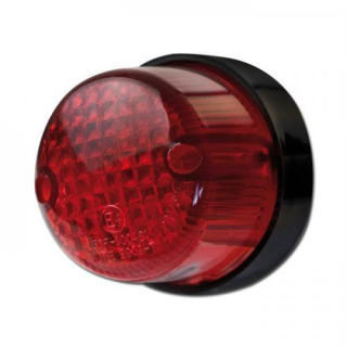 Rücklicht-Point-Mini, schwarz, rotes Glas, mit KZB B 55 x H 45 mm, Abstand 40 mm, E-geprüft, 284385