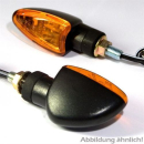 Mini Blinker ARROW schwarz lang gelbes Glas M8 E...