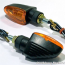 Mini Blinker ARROW GROOVED schwarz lang gelbes Glas E...
