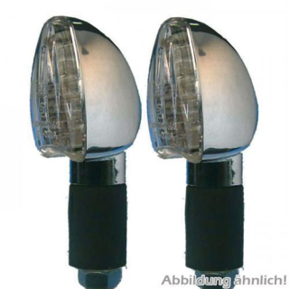LED Blinker Arrow Titan lang E geprüft * klares Glas M10 Gummiarm 284646