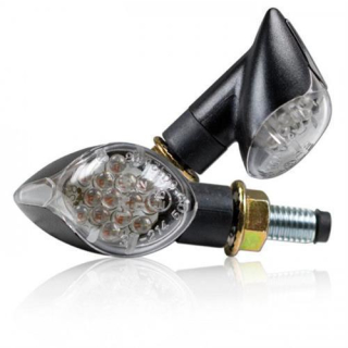 LED Blinker Knob schwarz klares Glas M8 * kurz Maße: L 31 x B 24 x H 30 mm E geprüft 284666