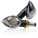 LED Blinker Knob schwarz klares Glas M8 * kurz...