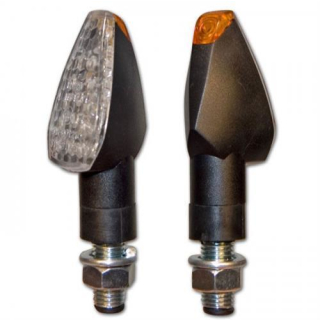 LED Blinker PEAK schwarz kurz weißes Glas E geprüft M10 284690